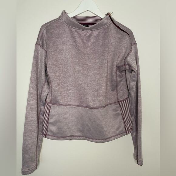 Champion cranberry and white mock neck running pullover SZ small - Picture 2 of 8